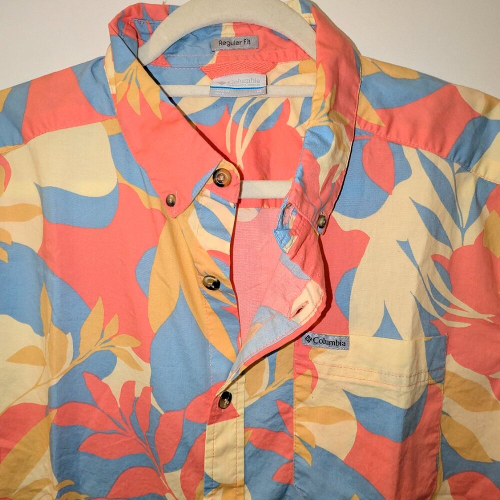 Two Columbia tropical theme shirts, Men, Size M, Regular Fit. NEW. Cotton. - Picture 4 of 12